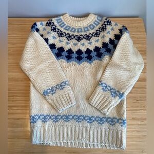 Vintage 100% Wool Shetland Scandinavian Icelandic Lopi Heavy Chunky Knit Sweater